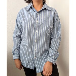 No Boundaries Over Sized Striped Button Up Shirt